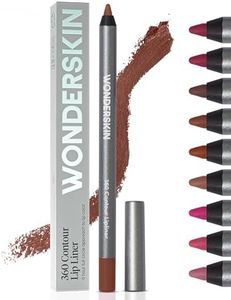Wonderskin Lipliner Pencil - 360 Contour Lipliner, Long Lasting, Sharpenable Lip Pencil, Waterproof and Transfer-Proof Nude Lip Liner (Walnut)