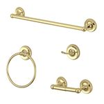 Kingston Brass BAK312478PB Victorian 4-Piece Bathroom Accessory Set, Polished Brass, 18 inch Length