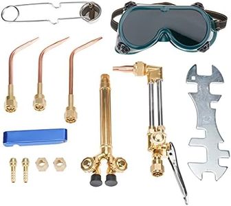LuckyHigh Oxygen & Acetylene Cutting Torch Kit Gas Welder Set 12 PCS Welding and Cutting Tools with Welding Goggles, Cutting Nozzle & Attachment