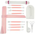 Adjustable Cake Scraper Icing Smoother - 13 Pcs Fondant Cake Decorating Tool for Sugarcraft Gumpaste Modelling Beginner