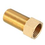 sourcing map Brass Threaded Pipe Fitting 1/2 PT Male x 1/2 PT Female Adapter