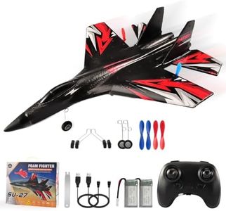 Fremego SU27 RC Plane, 2.4GHZ RC Airplane Ready to Fly Remote Control Airplane W/ 2 Batteries & 6-axis Gyro Stabilizer, 2CH RTF Hobby RC Glider for Beginners Kids Boys Girls Adults