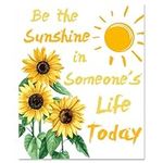 arricraft 1 Pc Inspirational Sunflower Wall Art Prints, Unframed Sun Paper Picture with Positive Quote Words Flower Print Poster for Home Nursery Classroom Decor, 35x28cm