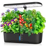 Hydroponics Growing System, 12 Pods Indoor Garden with Grow Light, Quiet Water Pump, Automatic Timer, Height Adjustable Herb Garden Indoor Kit