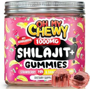 OH MY CHEWY Pure Himalayan Shilajit Gummies for Men and Women - 100% Shilajit Reisin Extract with Ashwagandha and Shatavari - 80% Fluvic Acid & 85+ Trace Minerals