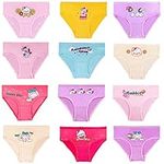 Girls' Knickers 12 Pack Girls Underwear Comfortable Briefs Girls Cotton (5-7 Years) MULTICOLOR,Size:L