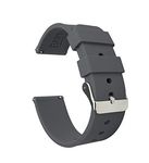 Barton Silicone Watch Bands - Quick Release Straps - Choose Color & Width - 16mm, 18mm, 20mm, 22mm, 24mm - Smoke Grey 20mm