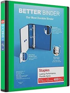 Staples 827607 1.5-Inch 3-Ring Better Binder Green (19059)