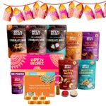 Open Secret Christmas & New Year Hamper Cookies, Dry Fruit and Nuts, Chocolates, Lights, Scented Candles, Decoration Kit | 15 Item Gift Combo - Healthy Snacks Gift Set For Corporate, Family and Friends | Gift Hamper with Chocolate Cookies | Premium Dry-Fruits Healthy Snacks