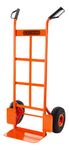 BLACK+DECKER BXWT-H301 Steel Hand Truck with 120 kg Capacity, Heavy Duty Dolly Sack Truck Cart with Pneumatic Wheels and Inbuilt Hand Grip with Knuckle Protection, Orange, (52.5 x 45 x 116 cm)