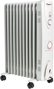 MYLEK Oil Filled Radiator with Adjustable Thermostat and Timer - 3 Heat Settings - Electric Portable Heater - Energy Efficient - Safety Tip Over Protection & Safety Cut Off (2500W, 2.5KW)