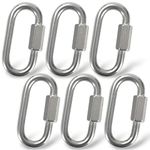 Cozihom 2.3 Inch Stainless Steel Chain Quick Links, M6 1/4" Locking Carabiners, Chain Hooks, Twist Key Ring Screw Chain Link, 890 Lbs Capacity, Pack of 6