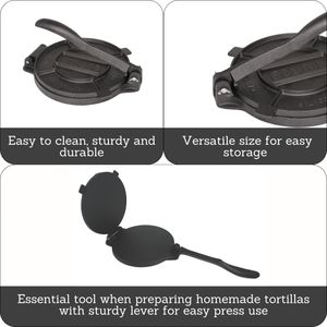 IMUSA 8-Inch Cast Iron Tortilla Press – Homemade Flatbread Maker