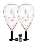 Karakal CRX Tour Racketball/Squash 57 Twin Racket Set includes Karakal Racketball balls