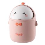 Greyoe Desk Bin, Mini Bin, Small Bin, Kitchen Bin Bedroom Bin Desktop Trash Can Small Desktop Trash Can Bathroom Trash Can Bathroom Kitchen Portable Cute Cartoon Style Trash Can (Pink)