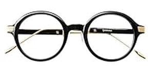 SOOLALA Womens Unique TR90 Round Circle Clear Lens Eyeglass Reading Glasses, Black, 1.5D