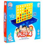 BKDT Marketing Puzzle Classic Board Game Plot-4, Grid, Get 4 in A Row Strategy Game for 2 Players Ages 6 & Up, Multicolor - Plot 4 game for Kids