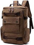 Jahomieo Vintage Canvas Backpack Casual Travel Rucksack 15.6inch Laptop Daypacks Hiking Camping Backpack