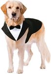 Kuoser Dog Tuxedo Dog Suit and Bandana Set, Dogs Tuxedo Wedding Party Suit, Dog Prince Wedding Bow Tie Shirt Formal Dog Wedding Attire for Large and Medium Dogs Golden Retriever Samo Bulldogs