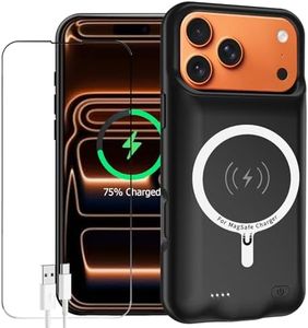 Battery Case for iPhone 17 Pro Max, Enhanced 12000mAh Portable Protective Wireless Charging Case Support Carplay Compatible with iPhone 17 Pro Max (6.9 inch) Rechargeable Battery Charger Cover(Black)