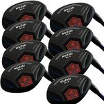 Japan WaZaki Hybrid Iron Set USGA R A Rules Golf Club,Whole Black Oil Finish,4-SW,with Covers,WLIIs Ltd Model,Mens Regular Flex,65g Graphite Shaft,Plus Length,Pack of 16