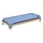 Sprogs SPG-16139-AN-SO Deluxe Unassembled Stackable Daycare Cot Rest Mat w/Easy Lift Corners, Standard 52" Length x 5" Height, Blue/Brown/Tan/Green (Pack of 4)