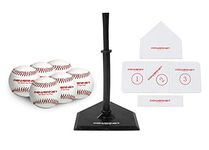 PowerNet Baseball T-Ball Coaching Bundle | 8 Piece Tee-Ball Set Includes 6 Soft Core Baseballs, Adjustable Tee, 5 Throw Down Bases to Coach