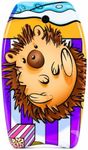 PMU 26 Inch Hedgehog Printed Bodyboard – Lightweight Body Board with Wrist Leash & Slick Bottom for Beach, Sea & Pool Fun