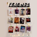 VAH- Kya Bat Hai !! Friends photo wall hanging, memories wall hanging, hanging photo frames for wall decoration, photo frames for wall decoration with light (LED, 1 Tap & 16 Wooden Clips)