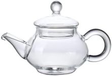 Mozacona Mini Tea Pot, Glass Teapot Small Tea Kettle for One person use,100ml