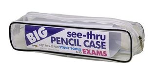 330x130mm Large Clear Rectangle Exam Pencil Case Through Transparent