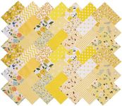 Nodsaw Charm Packs for Quilting 5 inch, Precut Cotton Quilting Fabric Bundle, 42 Charm Squares, Yellow Series