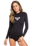 ROXY Women's Whole Hearted Long Sleeve Upf 50 Rash Vest, Anthracite, M UK