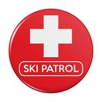 Graphics and More Ski Patrol with Cross Pinback Button Pin Badge - 3" Diameter