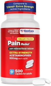 GenCare - Extra Strength Pain Relief Acetaminophen 500mg (500 Caplets) - Multi Symptom Relief for Headache, Sinus, Arthritis, Back Pain Muscle Ache, Toothache, Fever Reducer