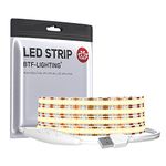 BTF-LIGHTING FCOB COB FOB LED Strip Lights USB Powered 2m 320LEDs/m Natural White 4000K Dimmable 90+ Hight CRI 5V 7W/m Flexible High Density for TV Backlight PC Bedroom Kitchen Home DIY Decoration