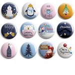 AVI Metal Fridge Magnet Multicolor Winter Christmas Santa Snowman Wish Design Pack of 12 C12MR8002453