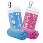 Sukeen Cooling Towel, 2 Pack Cooling Towels for Neck, Soft Breathable Sweat Towel Gym Towel, Stay Cool Ice Towel, Microfibre Cool Towel for Men Women Work Out Sports Yoga Golf (40"x12")