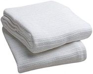 Elivo 100% Cotton Hospital Thermal Blankets - Open Weave Cotton Blankets - Breathable and Prevent Overheating - Soft, Comfortable and Warm - Hand and Machine Washable - 3 Pack