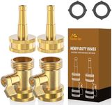 Twinkle Star Brass Hose Nozzle 4 Pack, Jet Nozzle High Pressure Hose Nozzle with Leakproof Shut off Valve, Upgraded Valve Handle, 3/4” GHT Nozzles for Garden Hose, Car Wash, Extra 2 Rubber Washers