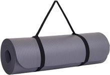 UTTAM Yoga Mat | Multi-Purpose Extra Thick Foam Exercise Mats | Stretching, Resistance Workout & Therapy – Pilates, Home & Gym Equipment Accessory for Men Women with Carry Strap (183 x 60cm) (Grey)