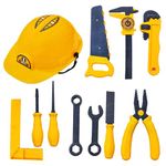FunBlast Pretend Role Play Toy Set - 11 pc Engineer Workshop Tool Kit for Kids, DIY Construction Toys