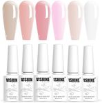 Vishine Neutral Jelly Gel Nail Polish Nude Pink Skin Milky White Gel Polish Sheer Crystal Transparent Gel Varnish Manicure Collection Nail Art Gel 6Pcs 8ml