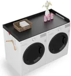 Washer and Dryer Countertop,27.5" x 54" Laundry Countertop with Pockets Washing Machine Textile Top Cover Washer and Dryer Countertop with Handrails