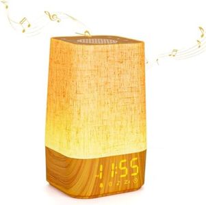 Sunrise Alarm Clock White Noise Machine Baby Portable Sound Machine with Night Light 30 Soothing Sounds Natural Wake Up Light for Sleeping Baby Kids Adults (Khaki)