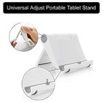 REALMAX® Universal Adjust Portable Tablet Stand Holder for iPad 3/4/Mini Kindle iPhone 5 5C 5S 6 6 Plus Samsung Nokia HTC LG (White)