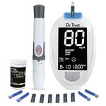 Dr Trust (USA) Fully Automatic Blood Sugar Testing Glucometer Machine with 10 Strips-9002 (White)