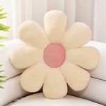 Sioloc Flower Shaped Throw Pillow,Cute Room Decor & Plush Floor Seating Butt Cushion for Bedroom Sofa Chair(Beige,15.7'')