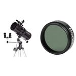 Celestron 21049 Powerseeker 127EQ Reflector Telescope & 94119-A 1.25 Inch Moon Filter