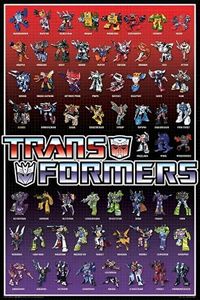 buyartforless The Transformers Cast 59 Characters 36x24 Art Print Poster Wall Decor Movie TV Series Science Fiction, Multicolor